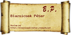 Blazsicsek Péter névjegykártya